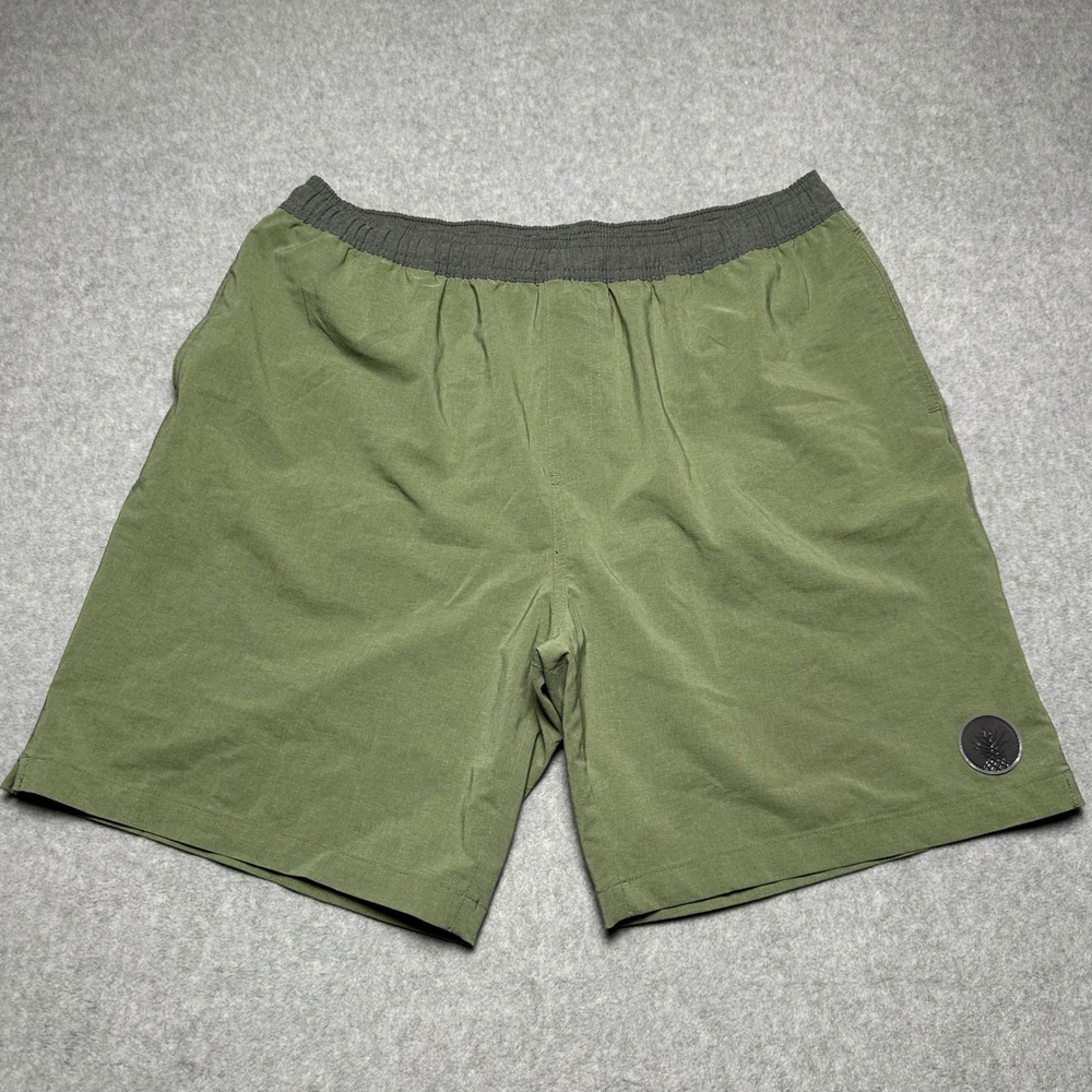 Chubbies Everywear Shorts Mens XL Green 7 Inch Inseam Elastic Waist Casual